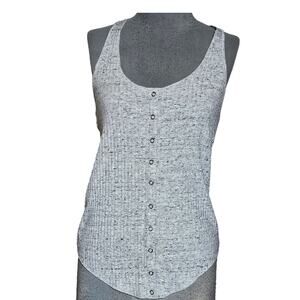 David Lerner Gray Cotton Blend Tank Size Large